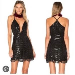 Saylor Black Sequin Dress NWT